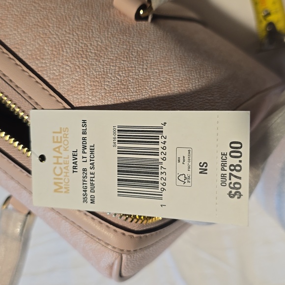 NWT Michael Kors light powder blush Medium Duffle bag purse satchel 💗 MK - Picture 9 of 9
